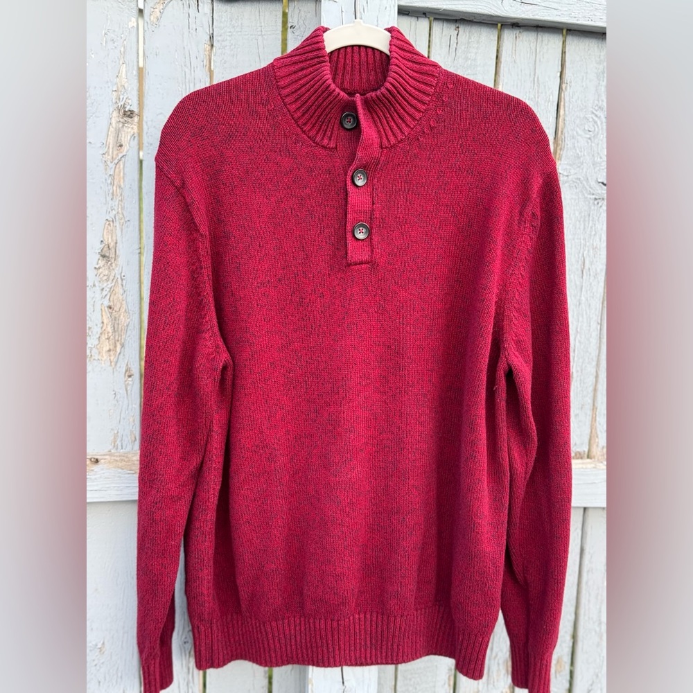 NEW IZOD Crewneck Sweater Men's XL X-Large Classic Rich Red Casual Work Office